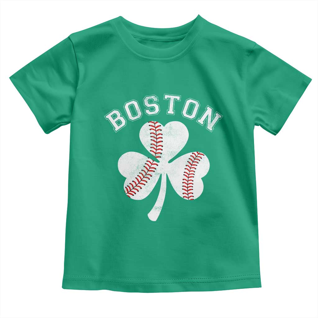 Funny Boston St Patricks Day Baseball Shamrock Toddler T Shirt TS11 Irish Green Print Your Wear