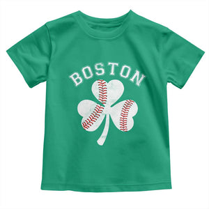 Funny Boston St Patricks Day Baseball Shamrock Toddler T Shirt TS11 Irish Green Print Your Wear