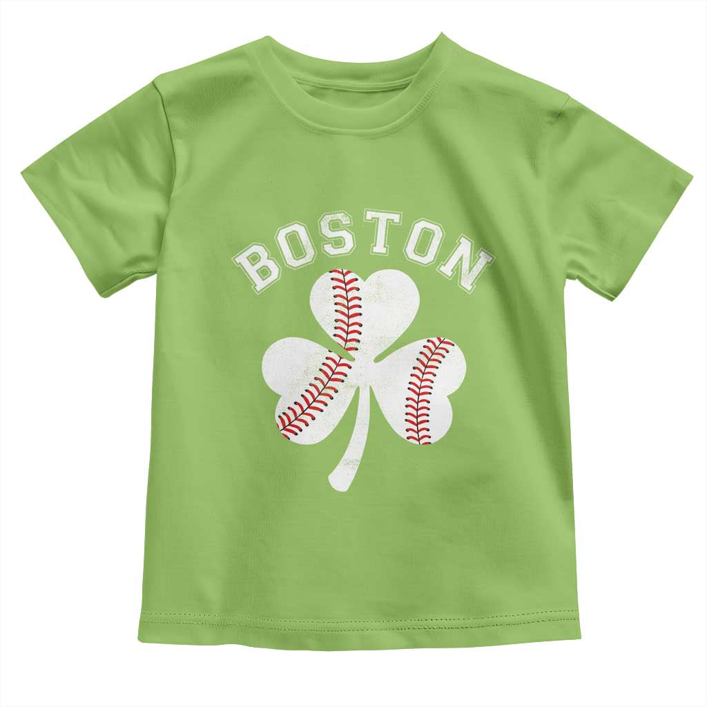 Funny Boston St Patricks Day Baseball Shamrock Toddler T Shirt TS11 Lime Print Your Wear