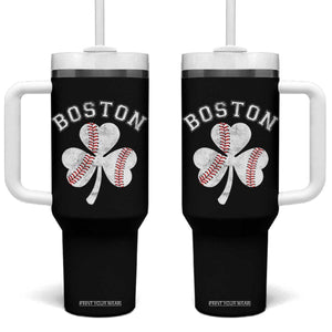 Funny Boston St Patricks Day Baseball Shamrock Tumbler With Handle TS11 One Size: 40 oz Black Print Your Wear