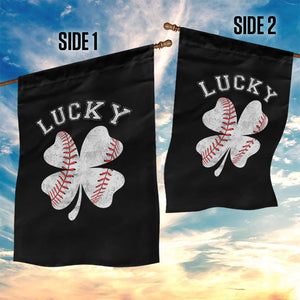 Funny Baseball Lucky Clover St Patricks Day Garden Flag TS11 Print Your Wear