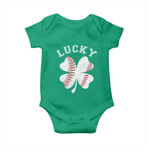 Funny Baseball Lucky Clover St Patricks Day Baby Onesie TS11 Irish Green Print Your Wear