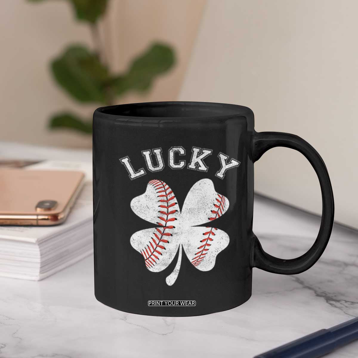 Funny Baseball Lucky Clover St Patricks Day Coffee Mug TS11 Print Your Wear