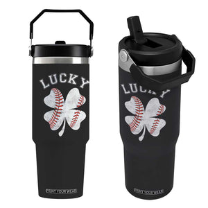 Funny Baseball Lucky Clover St Patricks Day Flip Straw Tumbler TS11 One Size: 30 oz Black Print Your Wear