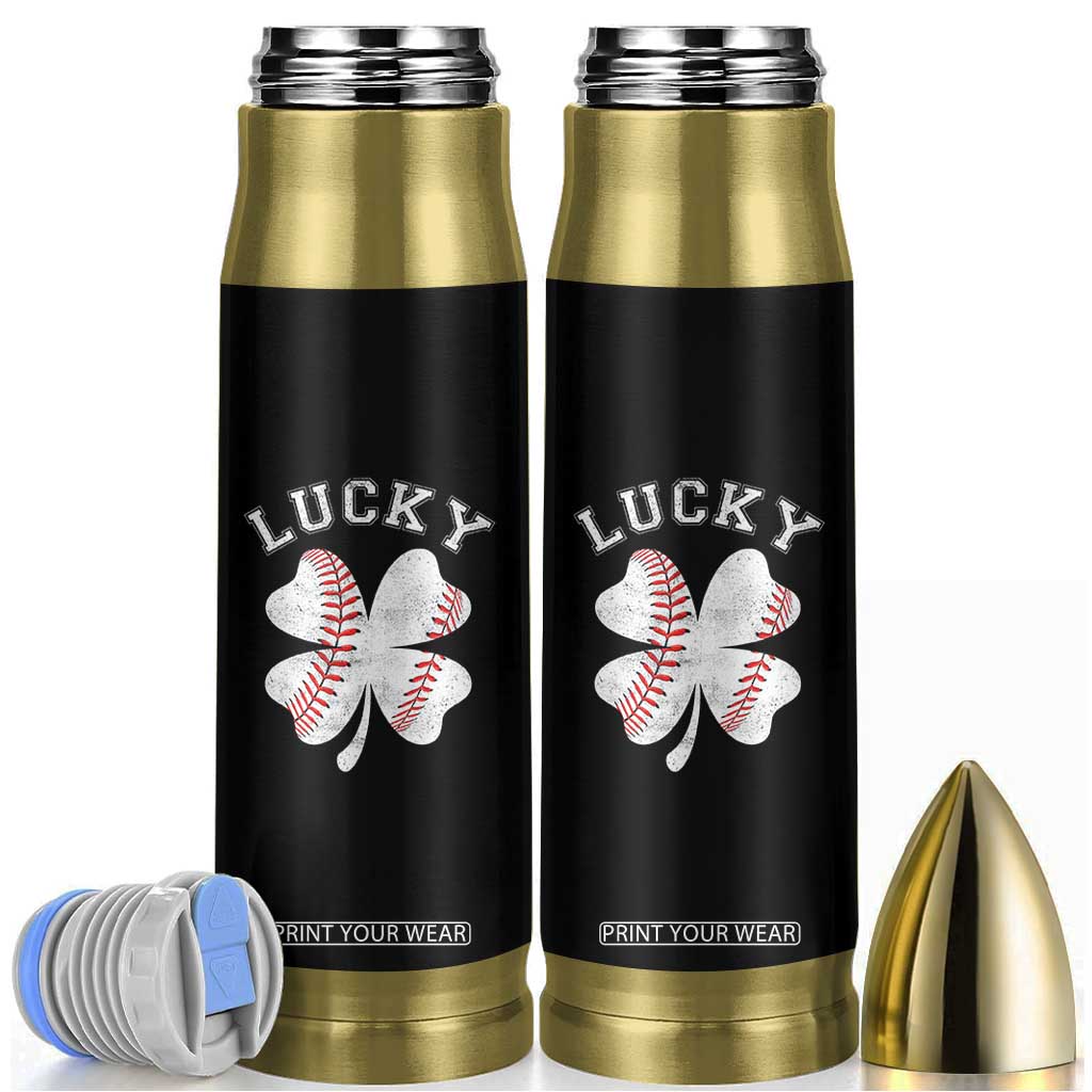 Funny Baseball Lucky Clover St Patricks Day Bullet Tumbler TS11 Black Print Your Wear