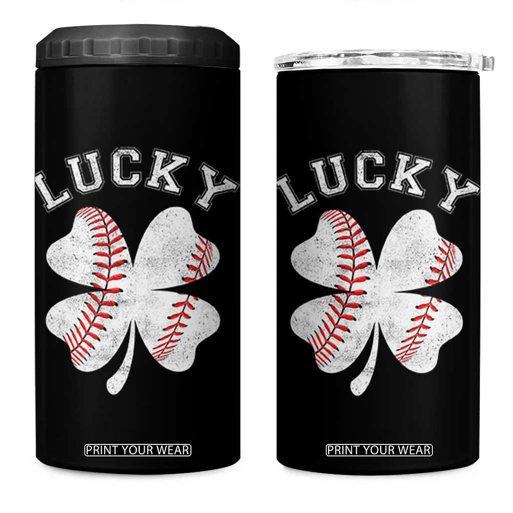 Funny Baseball Lucky Clover St Patricks Day 4 in 1 Can Cooler Tumbler TS11 One Size: 16 oz Black Print Your Wear