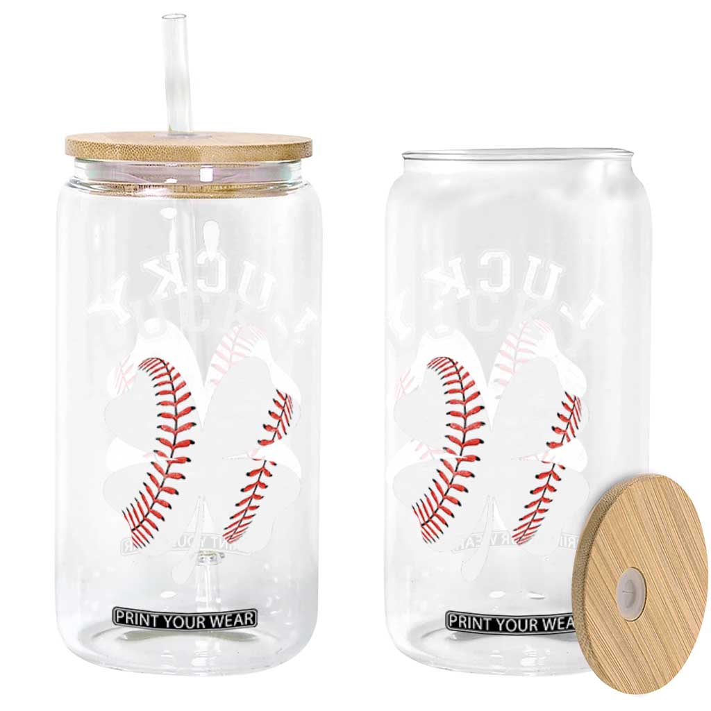 Funny Baseball Lucky Clover St Patricks Day Glass Can TS11 Print Your Wear