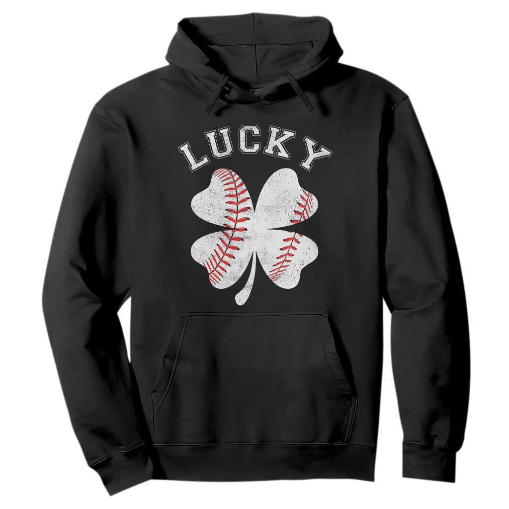 Funny Baseball Lucky Clover St Patricks Day Hoodie TS11 Black Print Your Wear