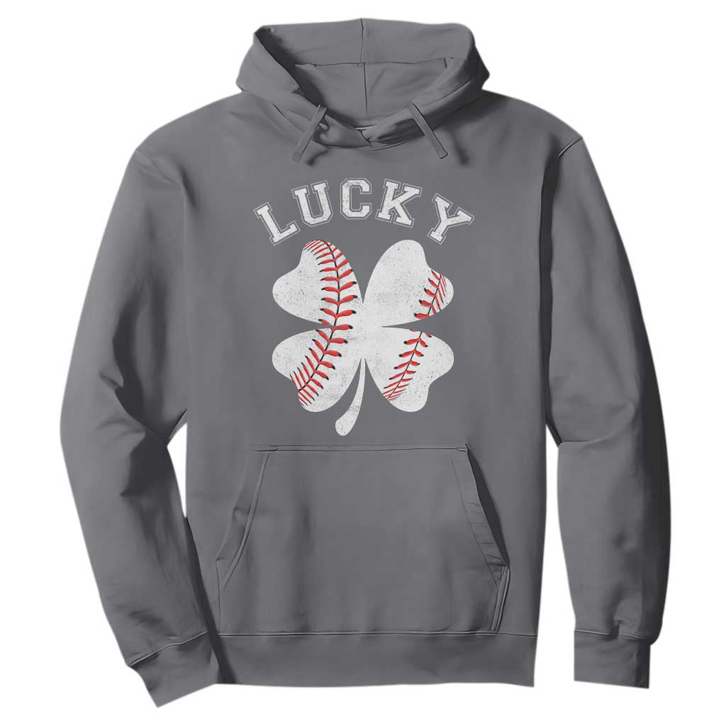 Funny Baseball Lucky Clover St Patricks Day Hoodie TS11 Charcoal Print Your Wear