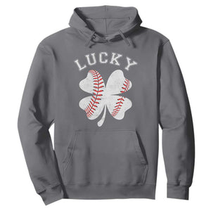 Funny Baseball Lucky Clover St Patricks Day Hoodie TS11 Charcoal Print Your Wear