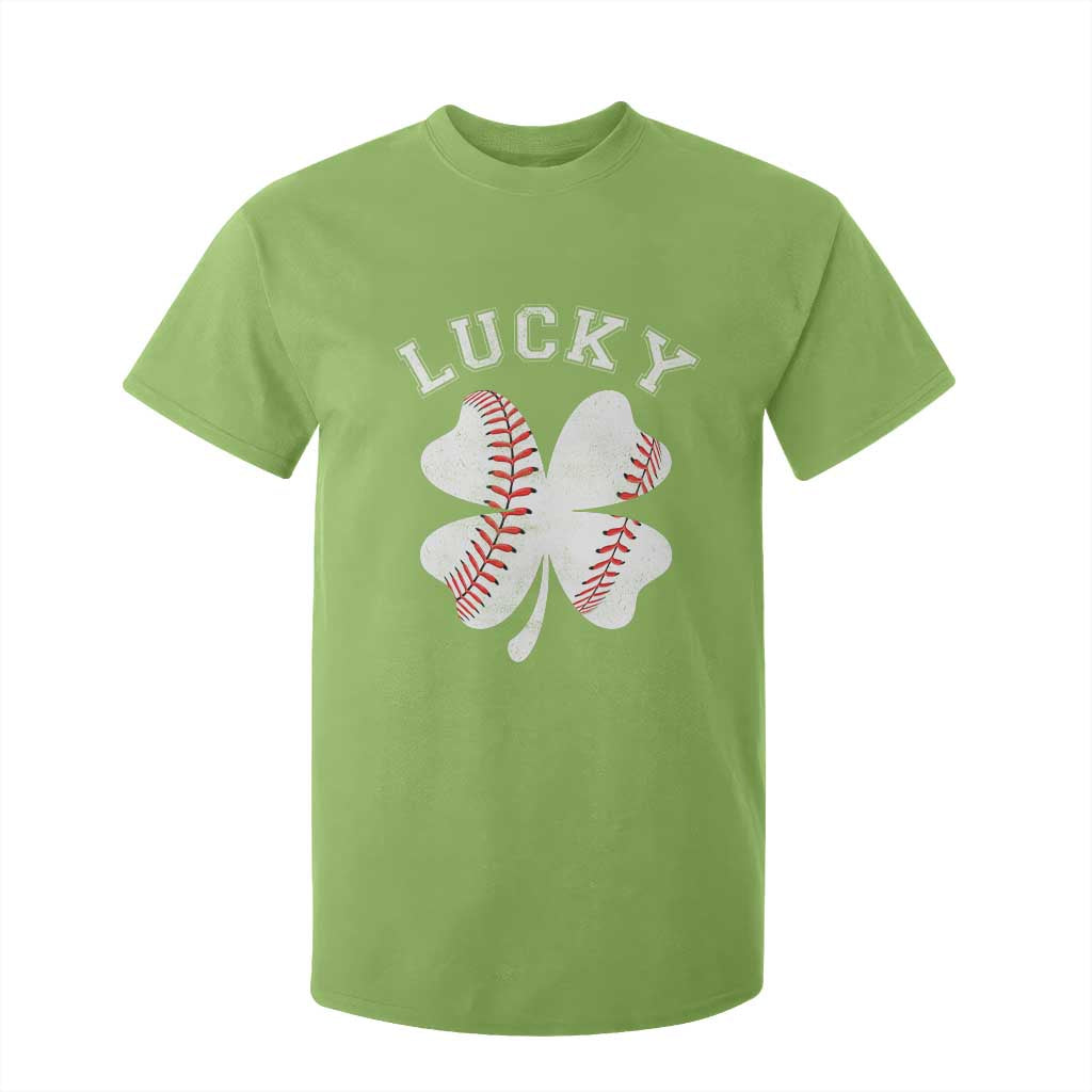 Funny Baseball Lucky Clover St Patricks Day T Shirt For Kid TS11 Lime Print Your Wear