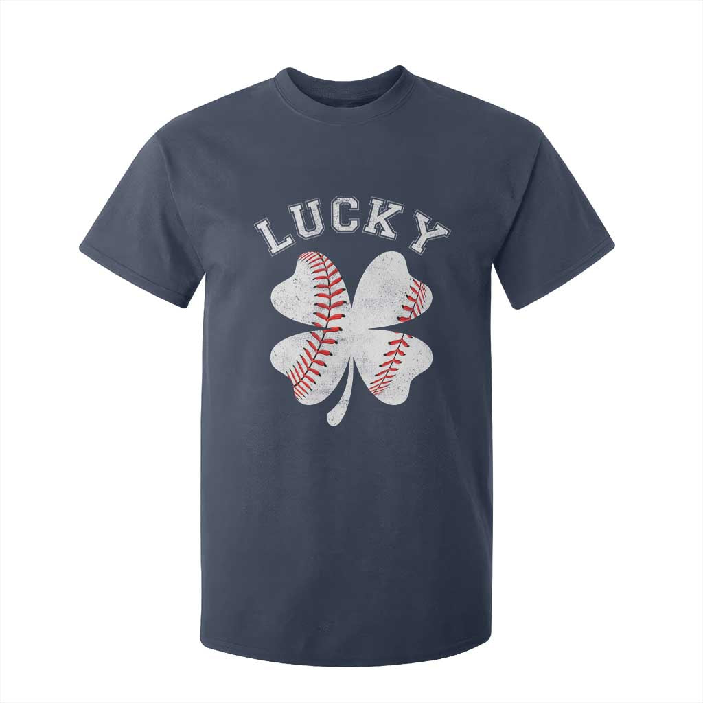 Funny Baseball Lucky Clover St Patricks Day T Shirt For Kid TS11 Navy Print Your Wear