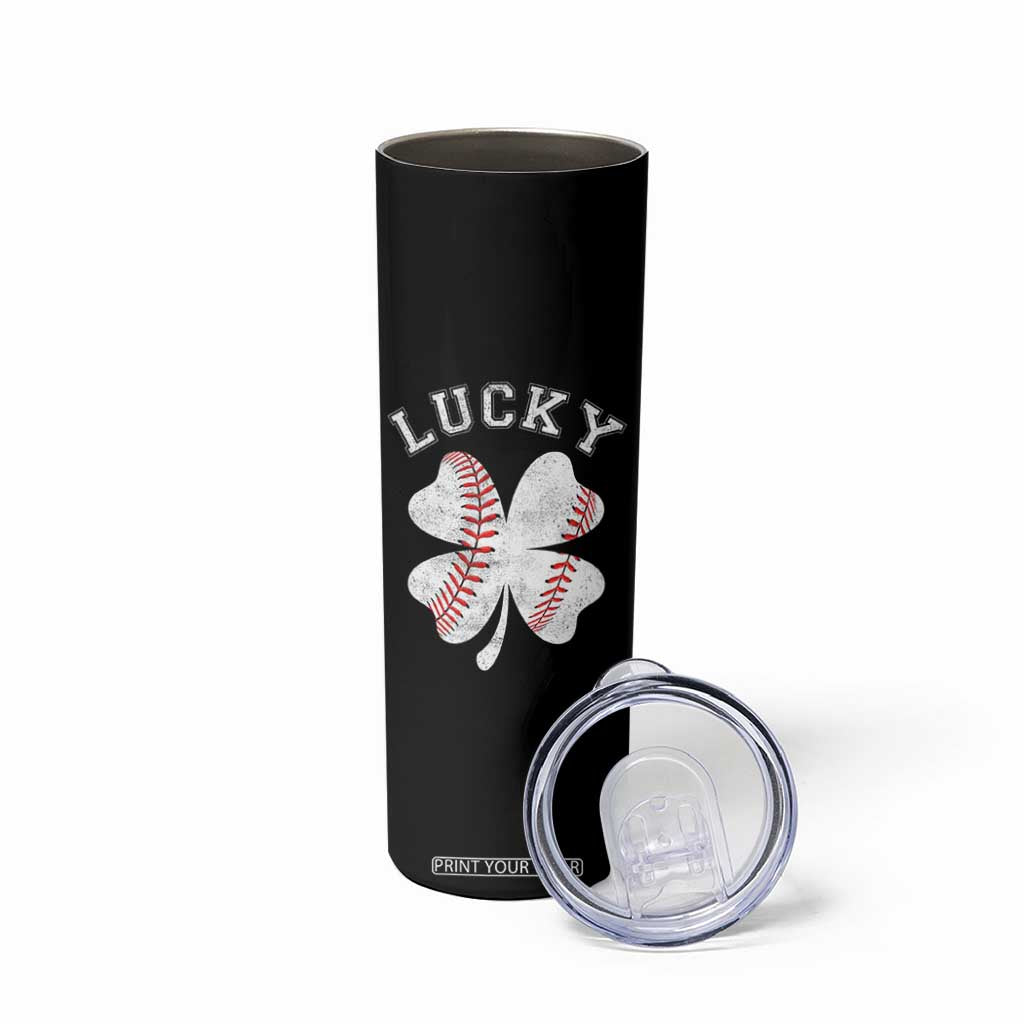Funny Baseball Lucky Clover St Patricks Day Skinny Tumbler TS11 Print Your Wear