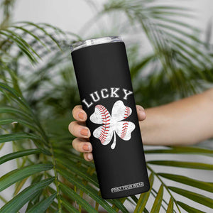 Funny Baseball Lucky Clover St Patricks Day Skinny Tumbler TS11 Print Your Wear
