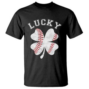 Funny Baseball Lucky Clover St Patricks Day T Shirt TS11 Black Print Your Wear
