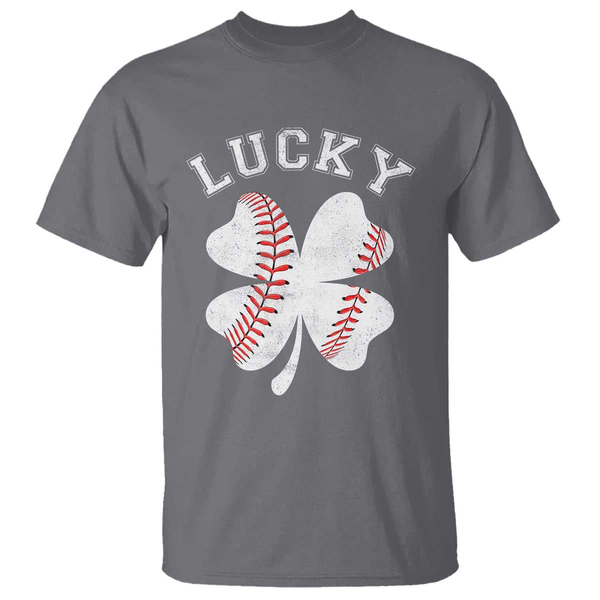Funny Baseball Lucky Clover St Patricks Day T Shirt TS11 Charcoal Print Your Wear