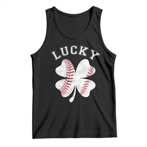 Funny Baseball Lucky Clover St Patricks Day Tank Top TS11 Black Print Your Wear