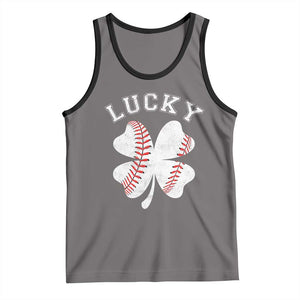 Funny Baseball Lucky Clover St Patricks Day Tank Top TS11 Deep Heather Black Print Your Wear
