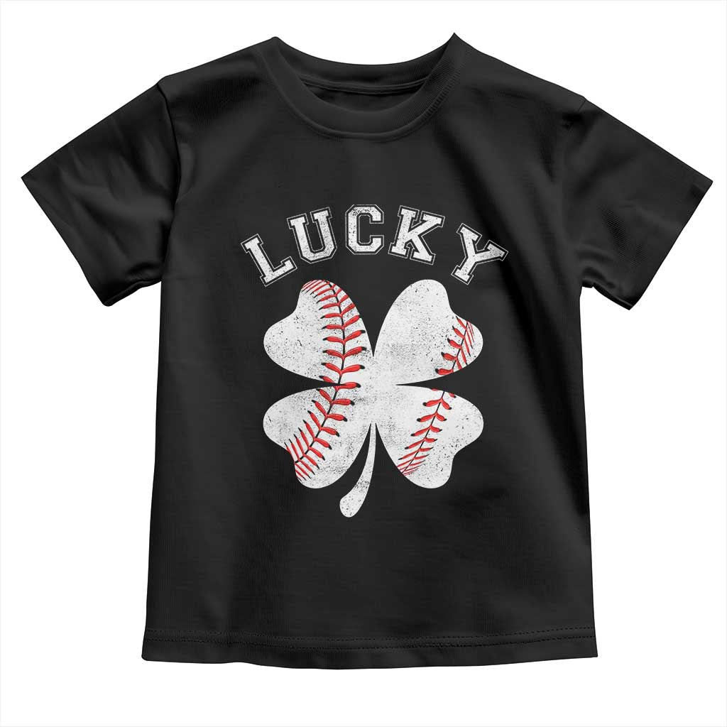 Funny Baseball Lucky Clover St Patricks Day Toddler T Shirt TS11 Black Print Your Wear