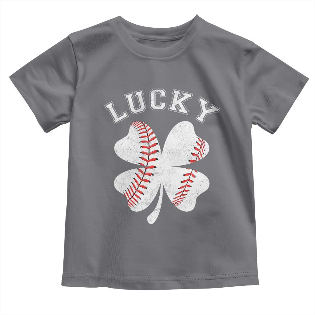 Funny Baseball Lucky Clover St Patricks Day Toddler T Shirt TS11 Charcoal Print Your Wear