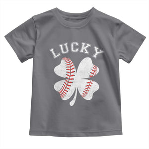 Funny Baseball Lucky Clover St Patricks Day Toddler T Shirt TS11 Charcoal Print Your Wear