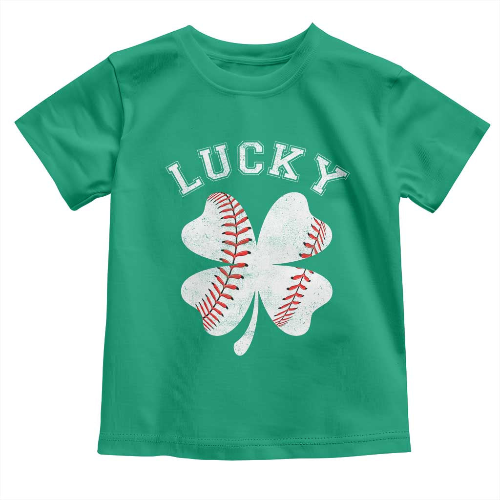 Funny Baseball Lucky Clover St Patricks Day Toddler T Shirt TS11 Irish Green Print Your Wear