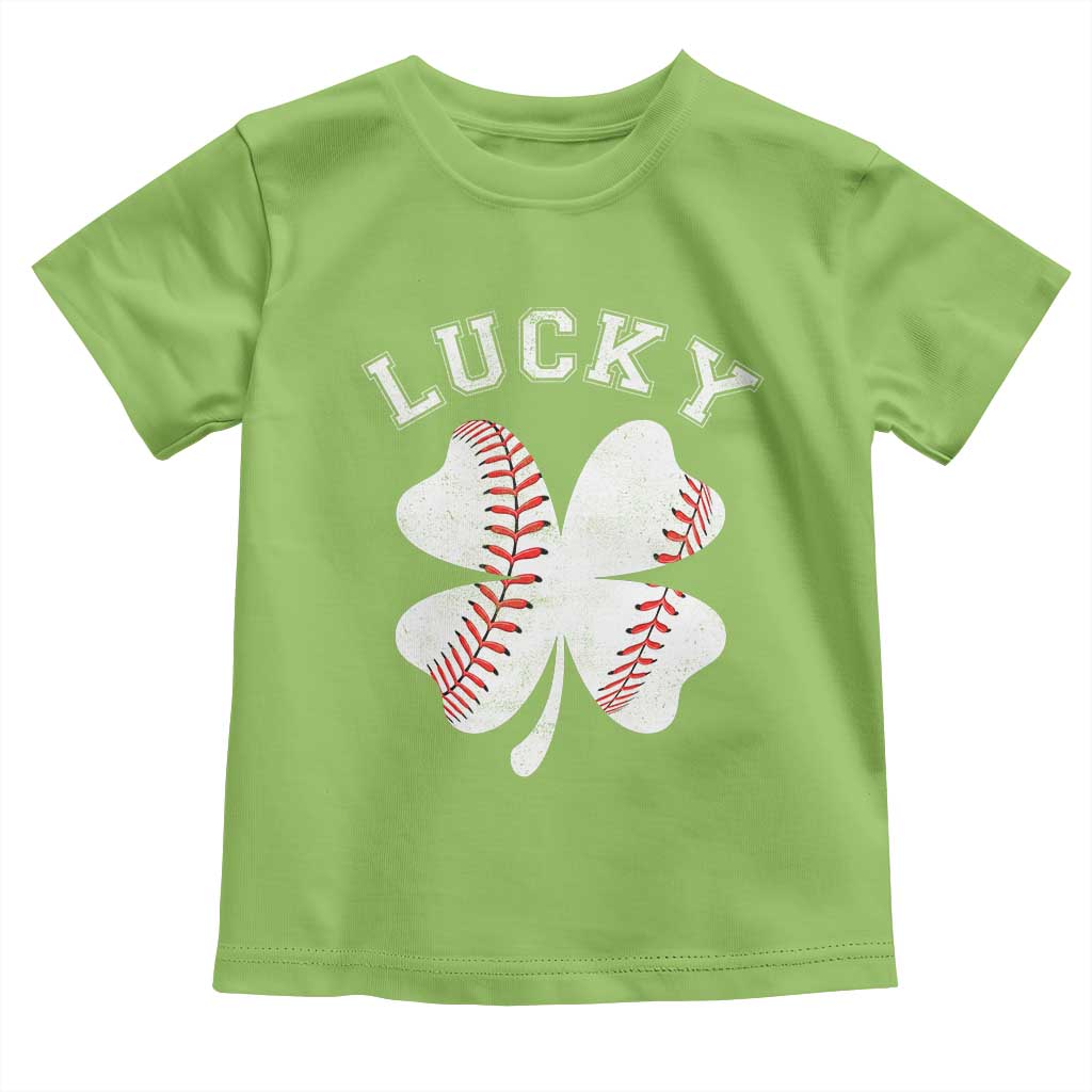 Funny Baseball Lucky Clover St Patricks Day Toddler T Shirt TS11 Lime Print Your Wear