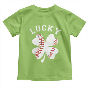 Funny Baseball Lucky Clover St Patricks Day Toddler T Shirt TS11 Lime Print Your Wear