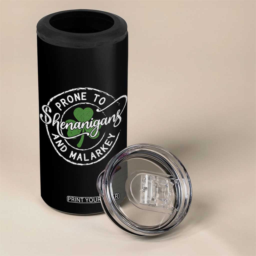 Prone To Shenanigans And Malarkey 4 in 1 Can Cooler Tumbler Funny St Patricks Day Irish Shamrock TS11 Print Your Wear