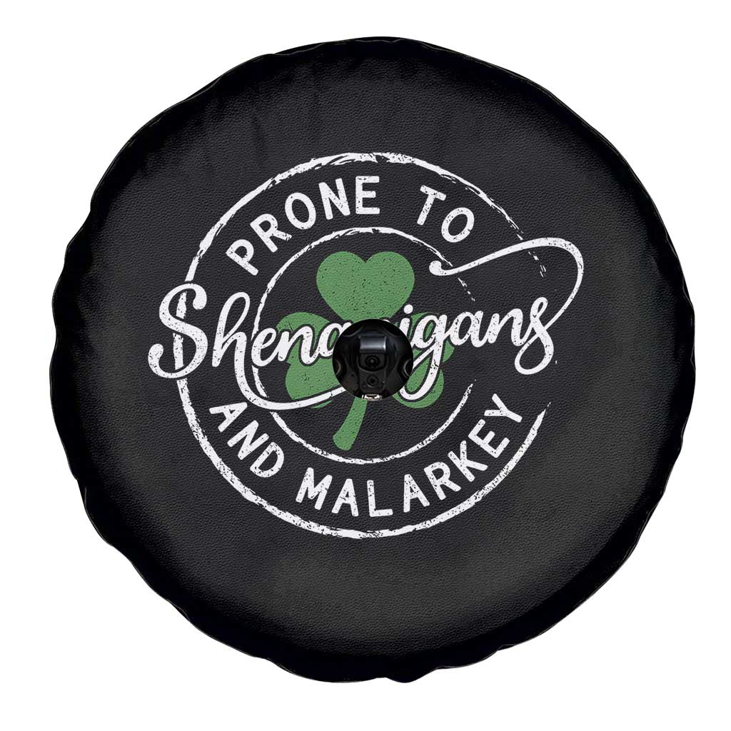 Prone To Shenanigans And Malarkey Spare Tire Cover Funny St Patricks Day Irish Shamrock TS11 Print Your Wear