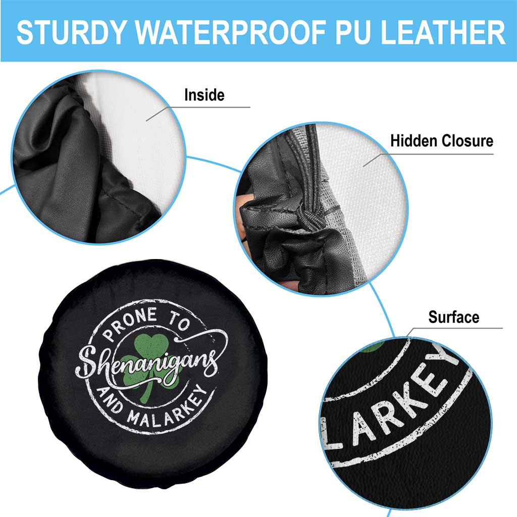 Prone To Shenanigans And Malarkey Spare Tire Cover Funny St Patricks Day Irish Shamrock TS11 Print Your Wear