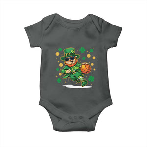 Leprechaun Basketball St Patricks Day Sport Lover Baby Onesie TS11 Dark Heather Print Your Wear