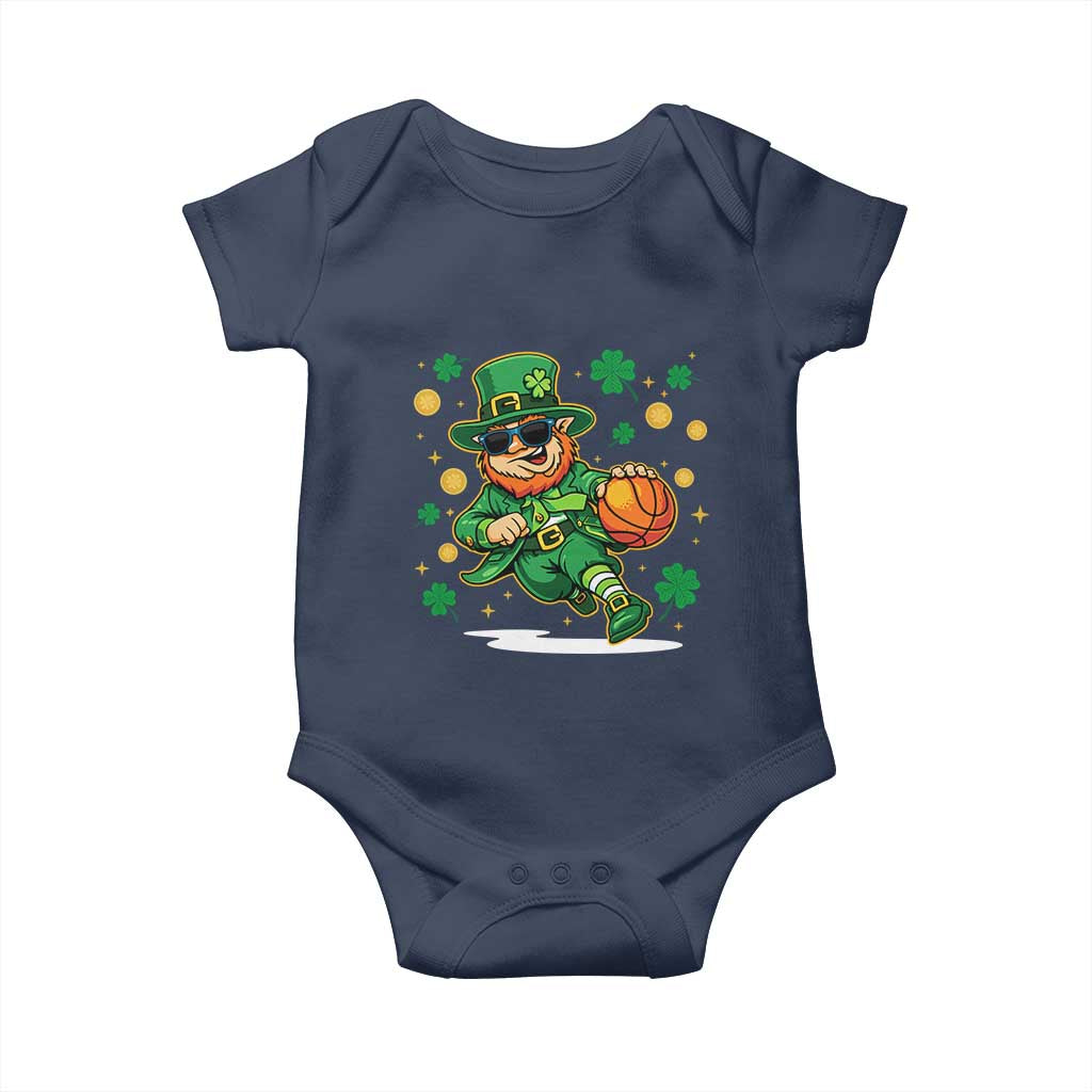 Leprechaun Basketball St Patricks Day Sport Lover Baby Onesie TS11 Navy Print Your Wear