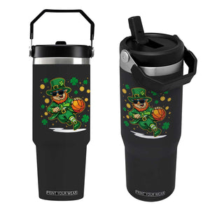 Leprechaun Basketball St Patricks Day Sport Lover Flip Straw Tumbler TS11 One Size: 30 oz Black Print Your Wear
