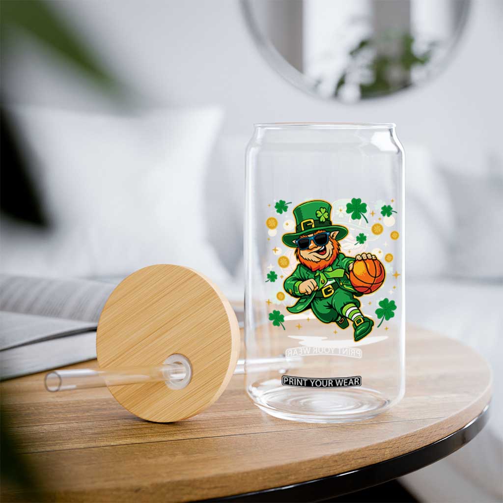 Leprechaun Basketball St Patricks Day Sport Lover Glass Can TS11 Print Your Wear
