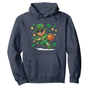Leprechaun Basketball St Patricks Day Sport Lover Hoodie TS11 Navy Print Your Wear