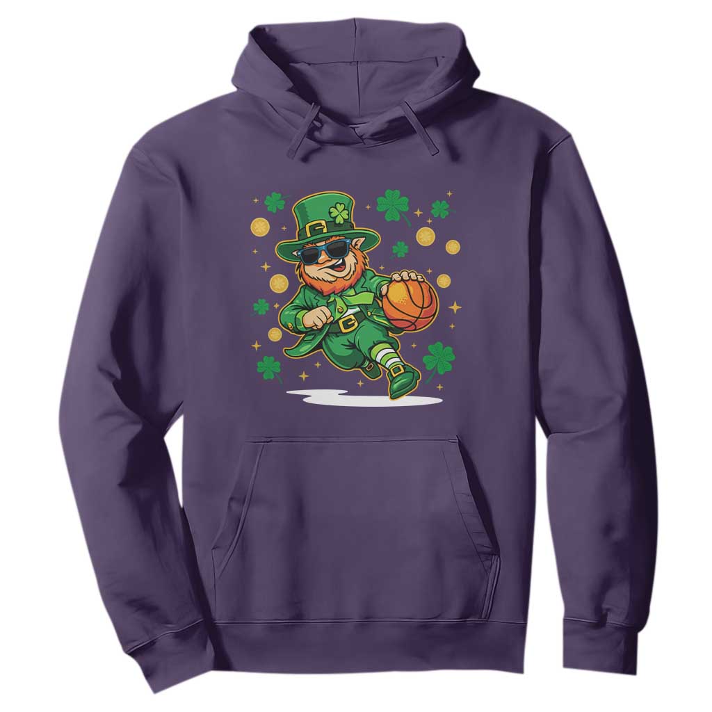 Leprechaun Basketball St Patricks Day Sport Lover Hoodie TS11 Purple Print Your Wear