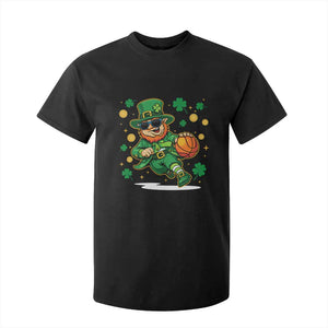 Leprechaun Basketball St Patricks Day Sport Lover T Shirt For Kid TS11 Black Print Your Wear