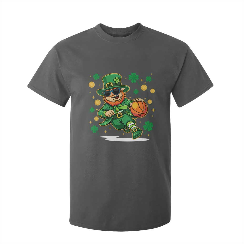 Leprechaun Basketball St Patricks Day Sport Lover T Shirt For Kid TS11 Dark Heather Print Your Wear