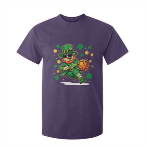 Leprechaun Basketball St Patricks Day Sport Lover T Shirt For Kid TS11 Purple Print Your Wear