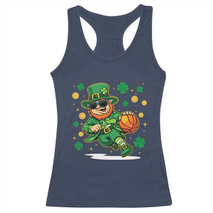 Leprechaun Basketball St Patricks Day Sport Lover Racerback Tank Top TS11 Navy Print Your Wear