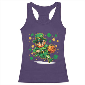 Leprechaun Basketball St Patricks Day Sport Lover Racerback Tank Top TS11 Purple Print Your Wear