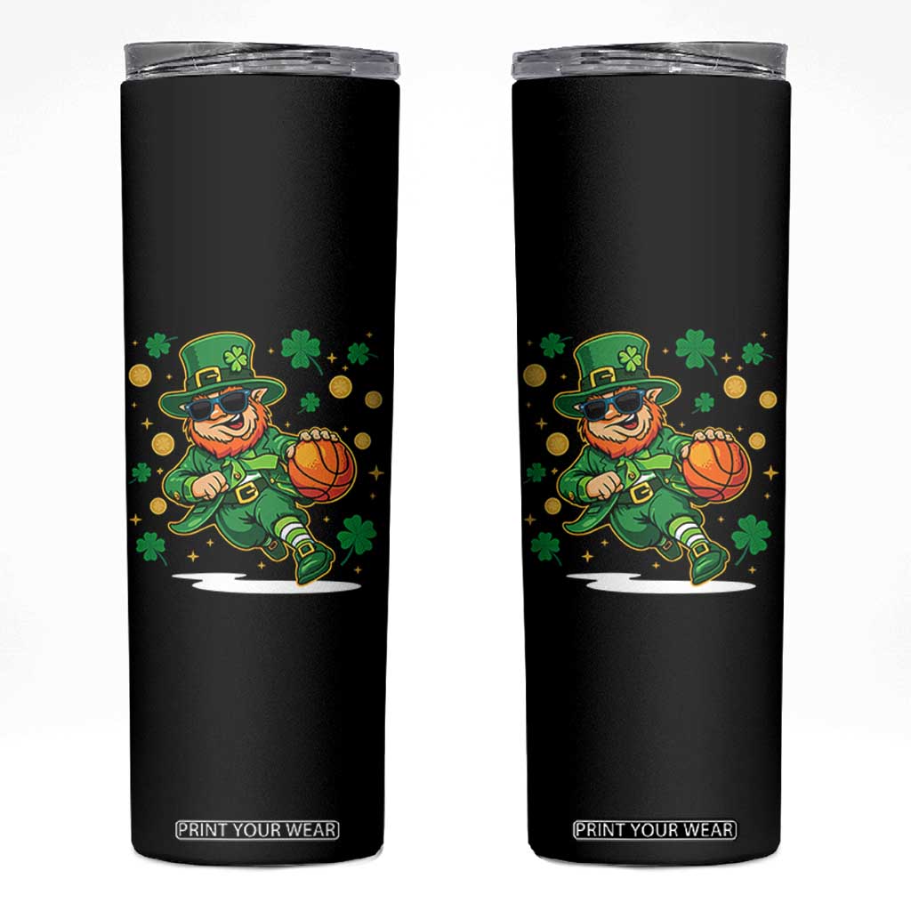 Leprechaun Basketball St Patricks Day Sport Lover Skinny Tumbler TS11 Black Print Your Wear