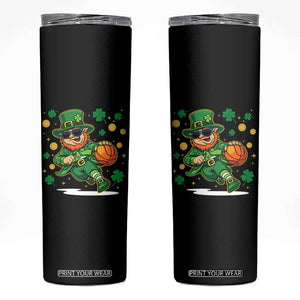 Leprechaun Basketball St Patricks Day Sport Lover Skinny Tumbler TS11 Black Print Your Wear