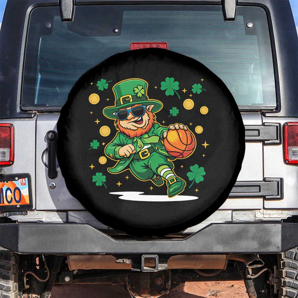 Leprechaun Basketball St Patricks Day Sport Lover Spare Tire Cover TS11 No hole Black Print Your Wear