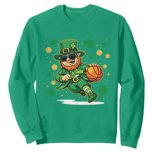 Leprechaun Basketball St Patricks Day Sport Lover Sweatshirt TS11 Irish Green Print Your Wear