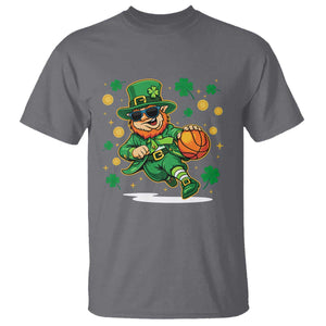 Leprechaun Basketball St Patricks Day Sport Lover T Shirt TS11 Charcoal Print Your Wear