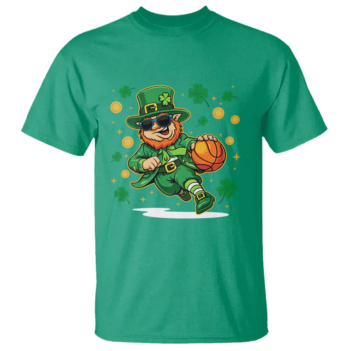 Leprechaun Basketball St Patricks Day Sport Lover T Shirt TS11 Irish Green Print Your Wear