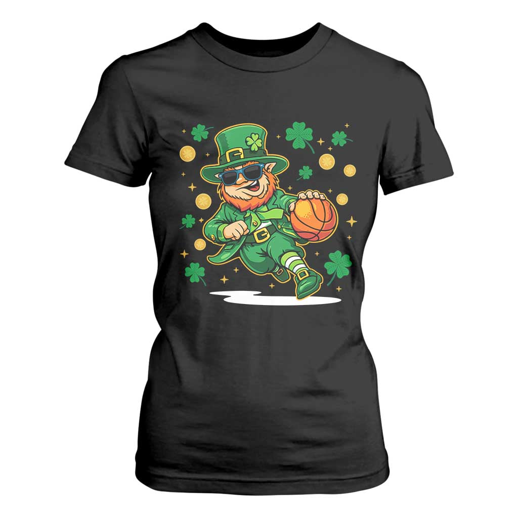 Leprechaun Basketball St Patricks Day Sport Lover T Shirt For Women TS11 Black Print Your Wear