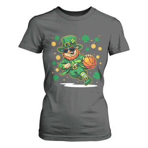 Leprechaun Basketball St Patricks Day Sport Lover T Shirt For Women TS11 Dark Heather Print Your Wear